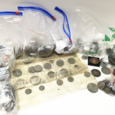 A Collection of Victorian and later coins including an 1887 crown, 1951 five shillings, various pennies