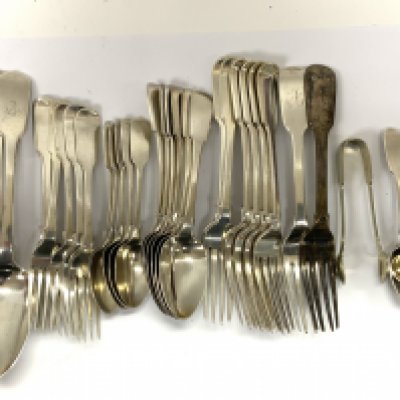 A collection of hallmarked silver cutlery various dates, total weight 1.62kg. (A) ...