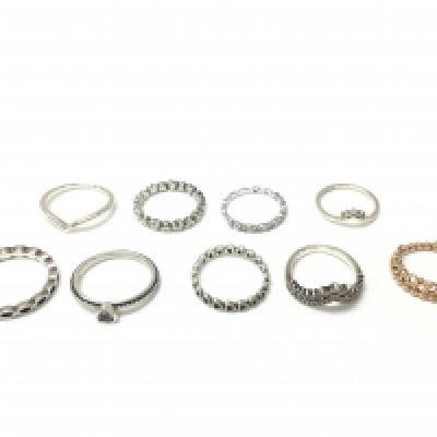 A collection of 9 pandora rings of various design. Postage A