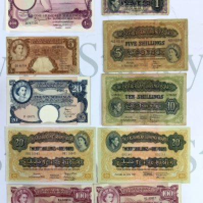 East African currency board banknotes. To include a 1941 F 20 Shillings VG. (10).