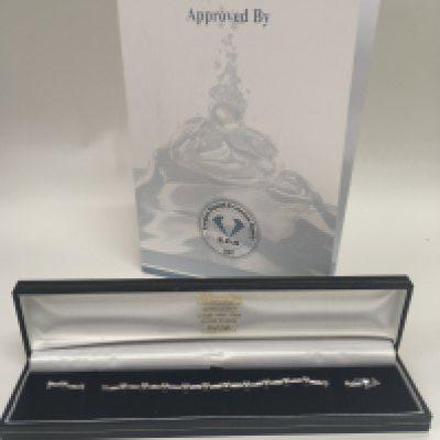 A natural diamond set line bracelet with a certificate. Set with oval and round brilliant cut diamonds, total approx diamond weight 2.80cts. Graded G-H/SI.