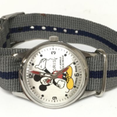 A vintage Oris Mickey Mouse watch. 36mm case. Seen working
