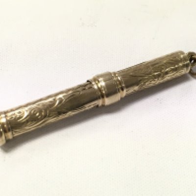 A 9ct gold propelling pencil. 5.2g total weight. Postage category A