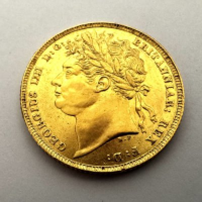 George IV Laurel Head St George Dragon Gold Full Sovereign - Date 1822, good grade and definition. (A)