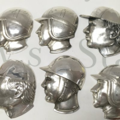 Hallmarked silver racing driver plaques , postage category A