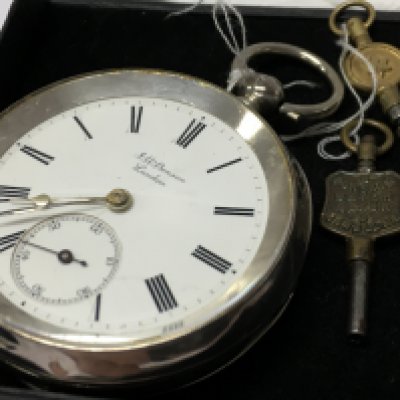 A J.Benson silver pocket watch , seen working
