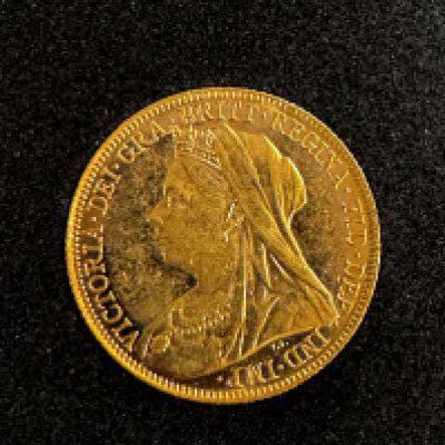 1900 Queen Victorian veiled head Melbourne mint full sovereign (A)