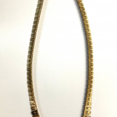 A 9ct gold 1970s design collecrette necklace. (A)