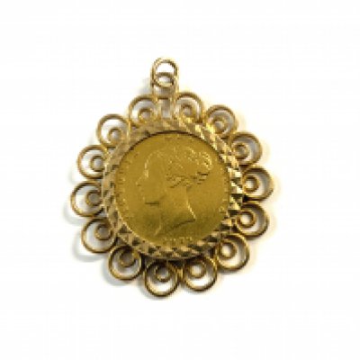 An 1853 young head Queen Victoria shield back Half sovereign, total weight 8.24g (A)