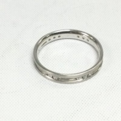 An 18ct white gold ring set with diamonds, approx 2.6g and approx size P. Shipping category A.