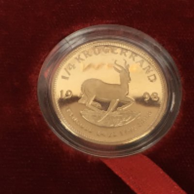 A 1998 1/4oz Krugerrand with COAPostage B