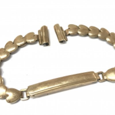 A 9 carat gold watch strap. 8.3g total weight. Postage category A