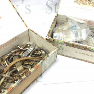 Two boxes of watch straps. Postage category B