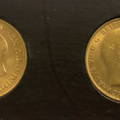 2 Full Sovereigns to include a Edward VII 1909, George V 1931 South Africa mint. (A)