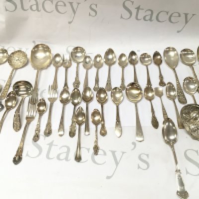 A large collection of sterling silver cutlery . Postage category B