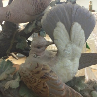 A Lladro Limited Edition group in the form a turtle dove group. 50 cm .