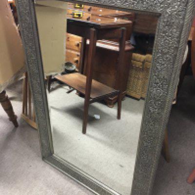 A modern design framed rectangular mirror with floral design, dimensions 60x90cm. NO RESERVE