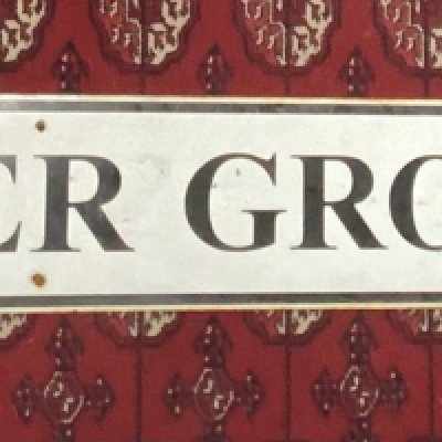 A large enamel street sign for Tenter Ground E. 180cm x 23cm. NO RESERVE
