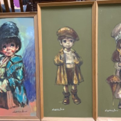 3 1970s Leighton Jones original oil paintings. (D) 87cm x 41cm / 82cm x 56.