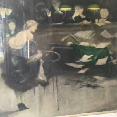 Mayhem in the court room by Gaston Hoffman 40 cm x 60 cm . Limited Edition.