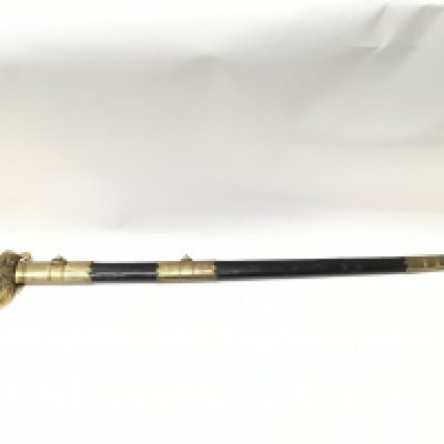 A 20th century naval officers sword with a brown leather grip. Blade 80cm long. 95cm long in total. This lot cannot be posted