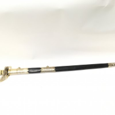 A modern retrospective copy of a naval officer dress sword , 94cm long. Blade Approx 80cm long. This lot cannot be posted