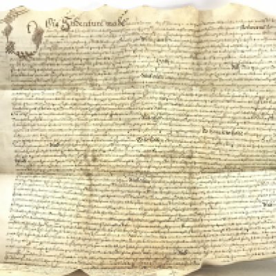 A 1668 parchment indenture, this indenture made the one & twentieth day of January in the year of our Lord God 1668 and in the twentieth year of the reign of our sovereign Lord Charles the second by the grace of god now king of England and Scotland. Postage category B