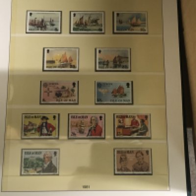 A Collection of seven Albums of stamps including Isle of Man , Guernsey and jersey. I with first day covers