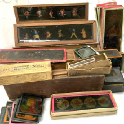 A large collection of antique magic lantern slides, (D)