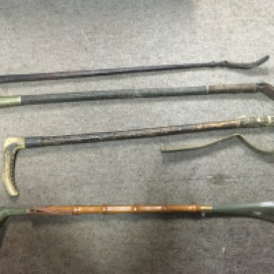 A Collection of riding crops including one dated 1905. 44 to 60cm long Approx. Postage category C. NO RESERVE