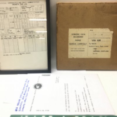 Space interest, a 1967 reel of NASA Madgar station scientific data recognition with associated log paperwork