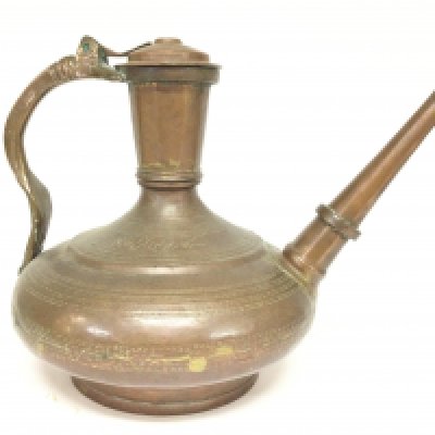 A Persian Bronze Jug. Approx Height 32 Cm.
