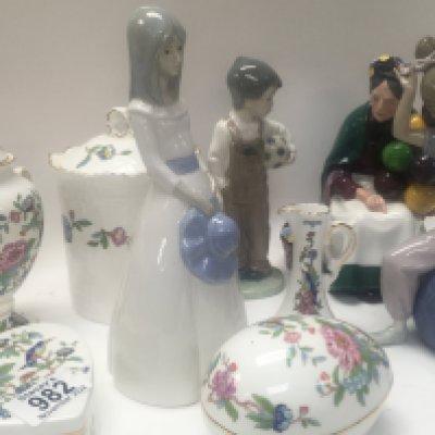 A Collection of ceramics including Royal Doulton Nao and Aynsley .