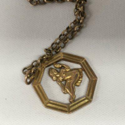 A 9 ct gold pendant and chain 9 grams.