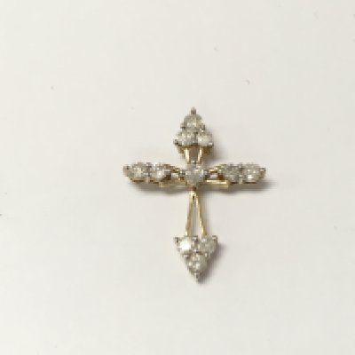 A 9ct gold diamond cross pendant. 1.83g