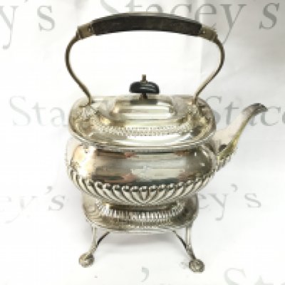 A silver kettle on stand with London hallmarks circa 1897. 1430g