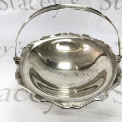 A hallmarked silver basket. 485g