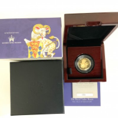 The Royal Tudor beasts, The Yale of Beaufort 2023 UK 1/4oz gold proof coin. (A)