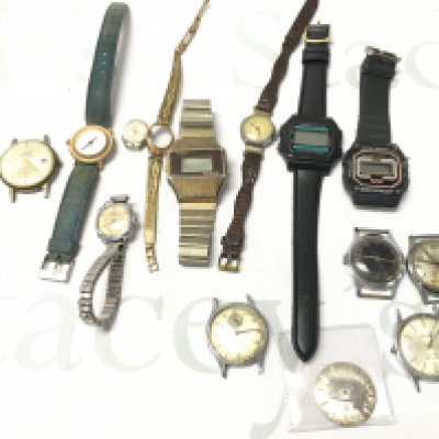 A Collection Of Vintage Watches Including A Hudson 21 Jewles Date O Matic. Sekonda 18 Jewles. Smiths De Luxe. Medana Lever 17 Jewels. Rotary. Casio Etc.