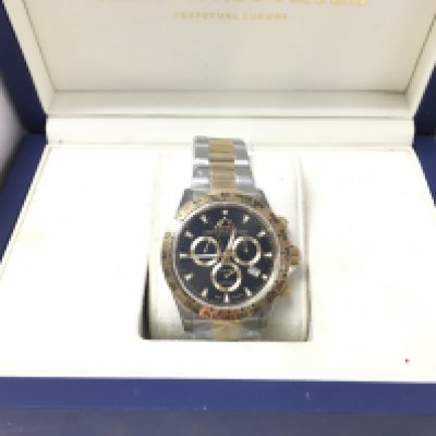 A Boxed Christopher Duchamp Watch With Quartz Movement chronograph style. Postage B.