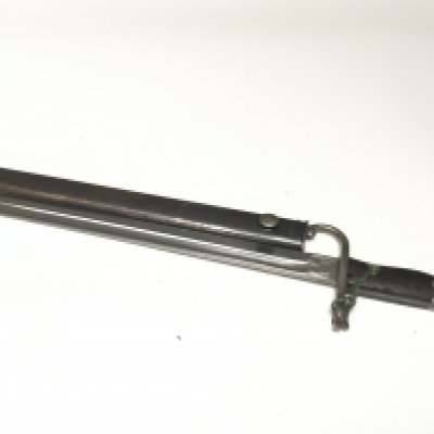 A good example of an Argentine 1909 bayonet with steel hook quilon steel scabbard matching serial number E8239 on blade and scabbard maker Weyersberg Kirschbaum & Co.