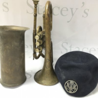 A United States Airforce Beret. Trench Art and Brass Cornet A/F. (3). NO RESERVE