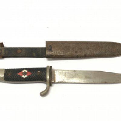 A Third Reich Hitler Youth knife , total length 25cm long . Blade 14.5cm long