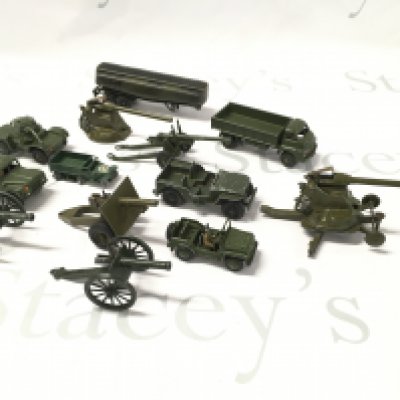 A Small Collection Of Playworn Military Diecast Including Britains And Dinky.
