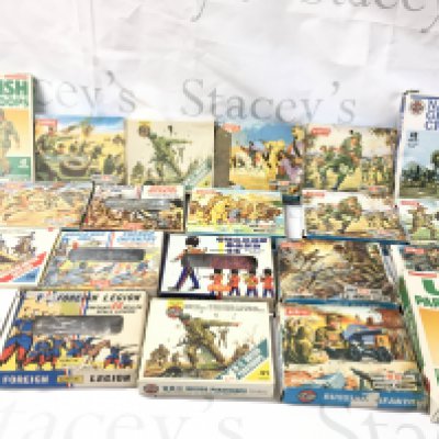 A Collection of Boxed Airfix 00 Gauge Soldiers.