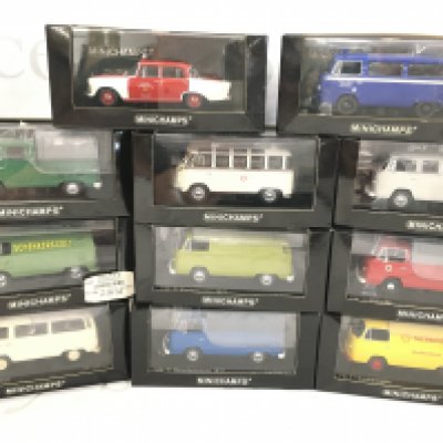 A Collection of Boxed Minichamps Vehicles Mostly Volkswagen. 1/43 Scale.