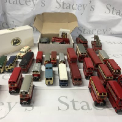 A collection of Playworn diecast model vehicles mainly buses manufactured by Dinky..Lledo etc. no reserve.