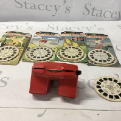 A vintage view master with 5 sets of reels plus a demonstration reel. Reels include Disney3 disc sets..Bambi..Pinocchio..Black Beauty..Petes Dragon..The Rescuers. All in their original packaging except Black beauty. No reserve