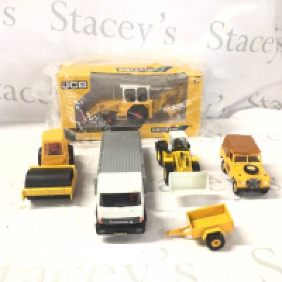 A collection of Britains diecast model vehicles featuring a JCB Mark111 plus other Autoway vehicles.