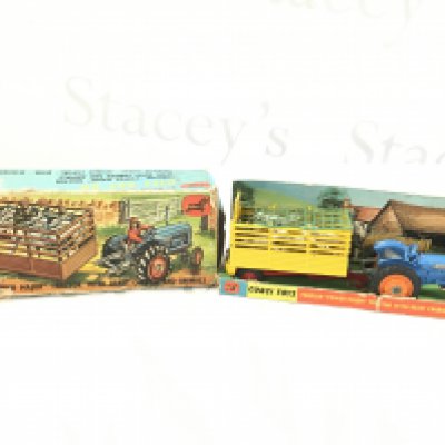 A Boxed Corgi Gift Set #33 A Fordson Rower Major Tractor With Beast Carrier And Animals. Box Is Worn. No Reserve.